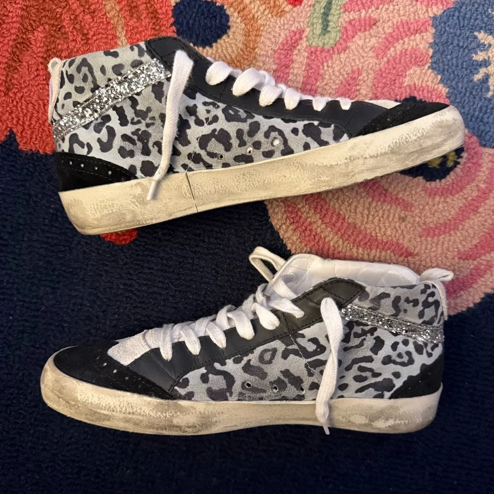 Golden Goose Midstar Leopard Print Sneakers - Picture 2 of 10